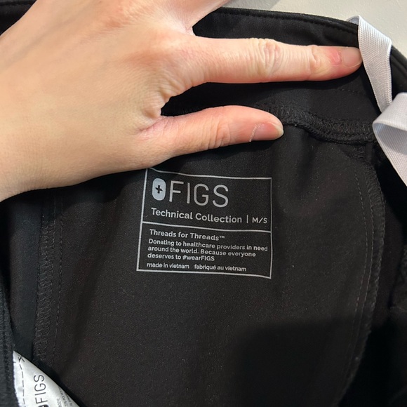 Figs Black Cargo Scrub Pants with White Drawstring - Picture 7 of 7